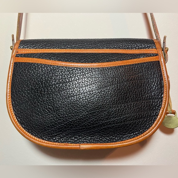 Vintage Dooney & Bourke All Leather saddle Bag Dark Blue Color Made In USA - Picture 4 of 16